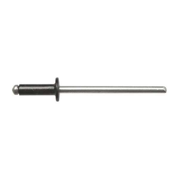 Blind Rivet, Dome Head, 1/8 in Dia., 1/2 in L, Aluminum Body, 100 PK