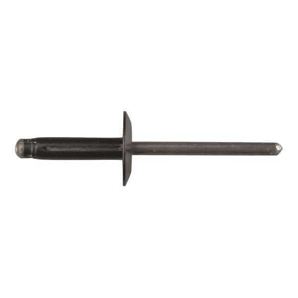 Blind Rivet, Dome Head, 3/16 in Dia., 1 in L, Aluminum Body, 25 PK