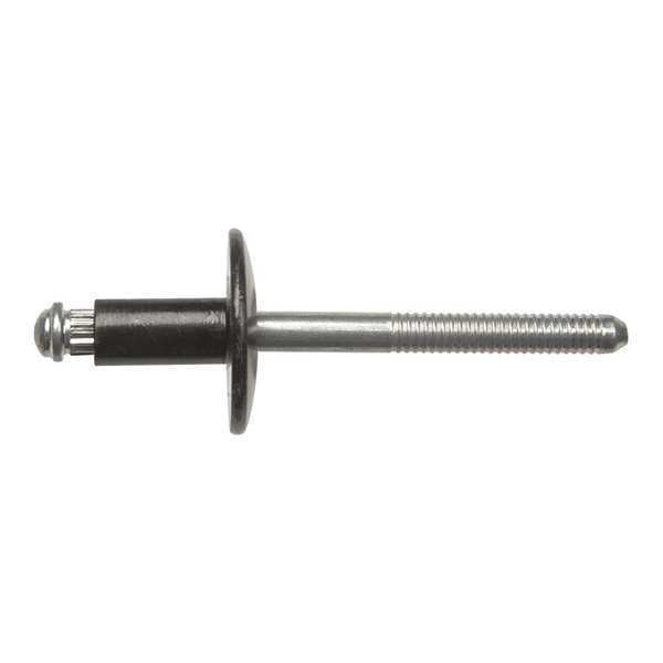 Blind Rivet, Flanged Head, 1/4 in Dia., Steel Body, 25 PK