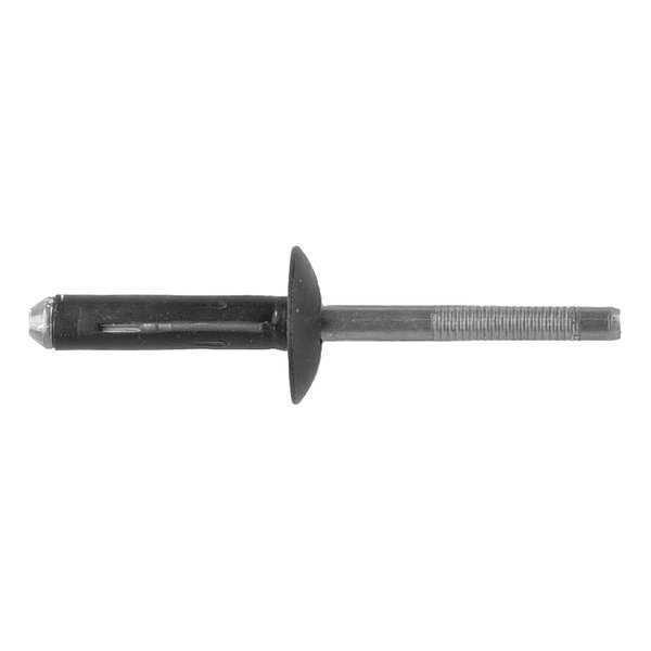 Blind Rivet, Dome Head, 1/4 in Dia., 1-3/16 in L, Aluminum Body, 15 PK