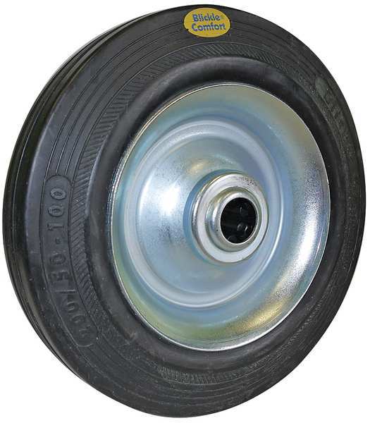 Cstr Whl, Elstc Sld Rubbr, 6-1/4 in, 500 lb
