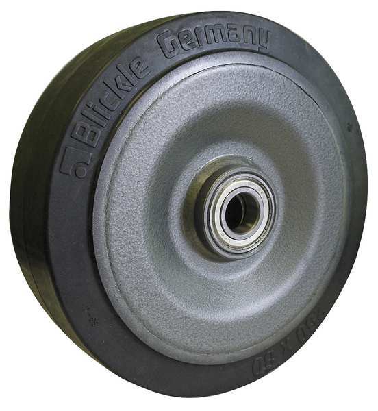 Caster Wheel, Rubber, 3-1/8 in., 440 lb.