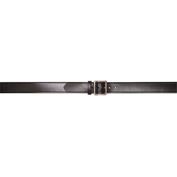 Black Leather (Belt), Solid Brass Nickel Plated (Buckle) Pants Garrison Belts, 38