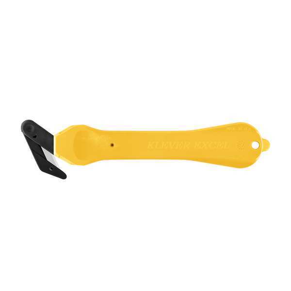 Hook-Style Safety Cutter, 7 in Length, Fixed Steel Blade, Safety Recessed, Yellow