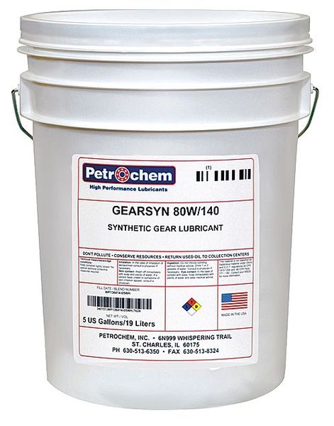 5 gal Gear Lubricant Pail Not Specified ISO Viscosity, 80W SAE, Amber