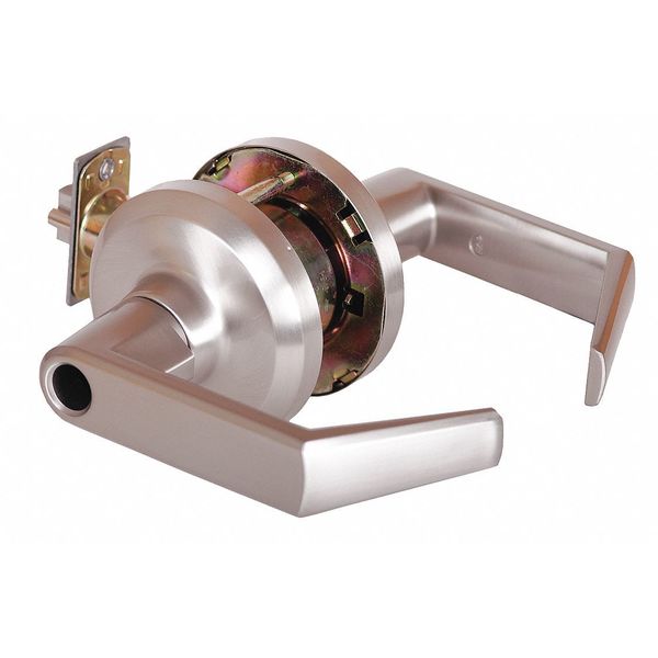 Door Lever Lockset, Satin Nickel