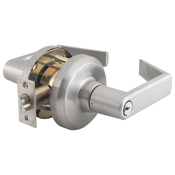 Door Lever Lockset, Satin Nickel