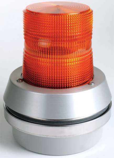 Horn Strobe, Amber, Cast Aluminum, 24VDC