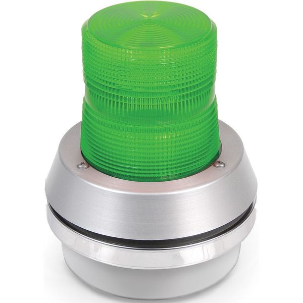 Horn Strobe, Green, Cast Aluminum, 120VAC