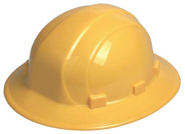 Full Brim Hard Hat, Type 1, Class E, Ratchet (6-Point), Yellow