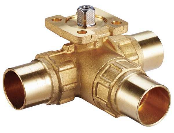 Ball Valve, 3 Way, SS Trim, Sweat 1/2