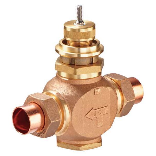 Globe Valve, 2-Way, NO, 1/2 In, Sweat