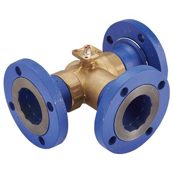 Ball Valve, 3 Way, SS Trim, Flanged 2-1/2