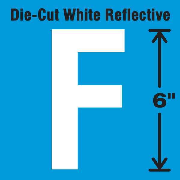 Die-Cut Reflective Letter Label, F, 6In H