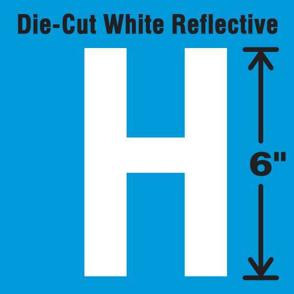 Die-Cut Reflective Letter Label, H, 6In H