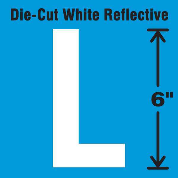 Die-Cut Reflective Letter Label, L, 6In H