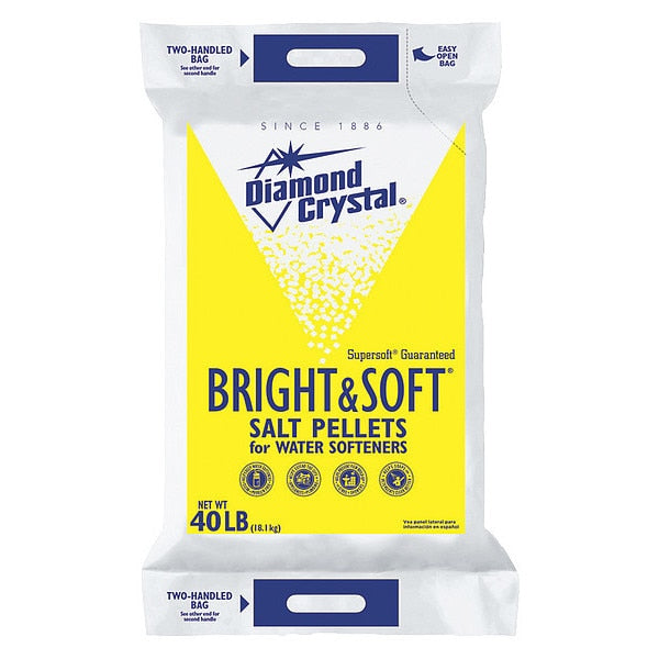 Water Softener Salt Pellets, 40 lb Bag, Bright & Soft, 99.8% Purity, NSF Certified