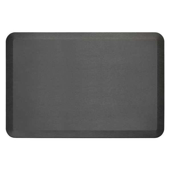 Anti Fatigue Mat, Black, 3 ft. L x 2 ft. W, Brushed Texture Surface Pattern, 3/4