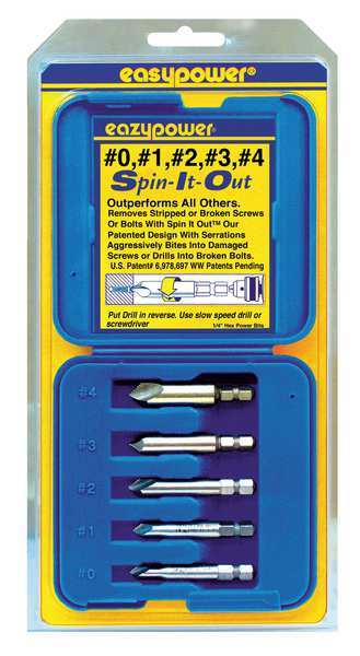 Damaged Screw Remover, No.0 to No.4, PK5