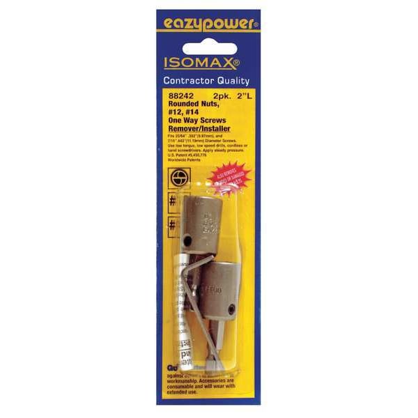 One Way Screw Remover, No.12, No.14, PK2
