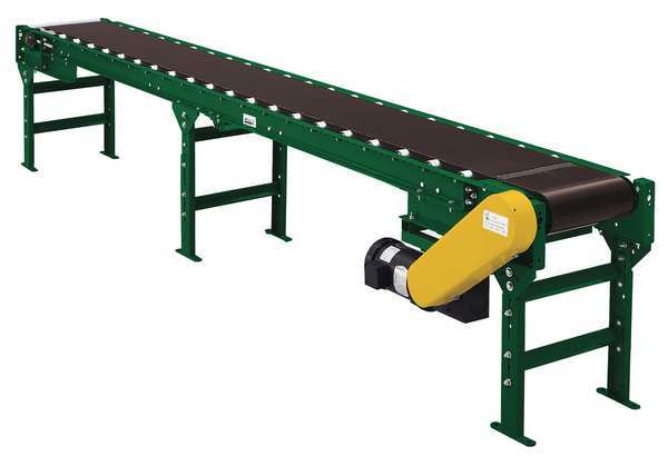 Roller Bed Belt Conveyor, 12 ft L, 36 in W, 2,450 lb Load Capacity