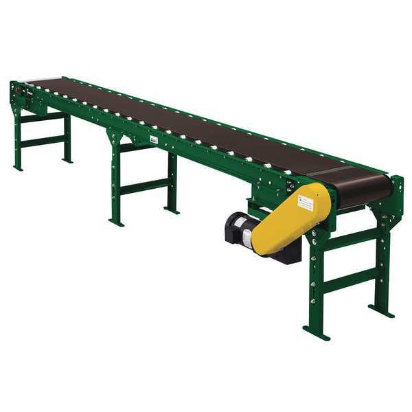 Roller Bed Belt Conveyor, 22 ft L, 24 in W, 2,450 lb Load Capacity