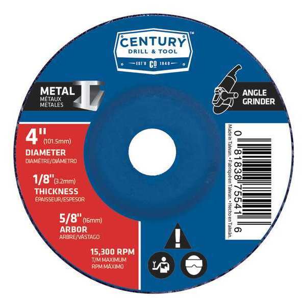 Metal Grinding Wheel, 4x1/8 in., Type 27