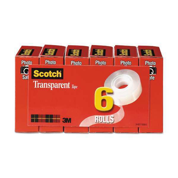 Transparent Tape, 3/4 in. x 1296 in., PK6