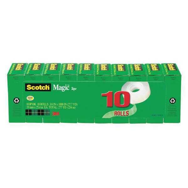 Magic Tape, 3/4 x 1000 in., Clear, PK10