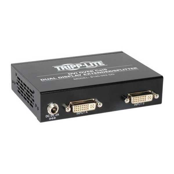 Dual DVI-Cat5/6 Extender, Up to 200ft, 2