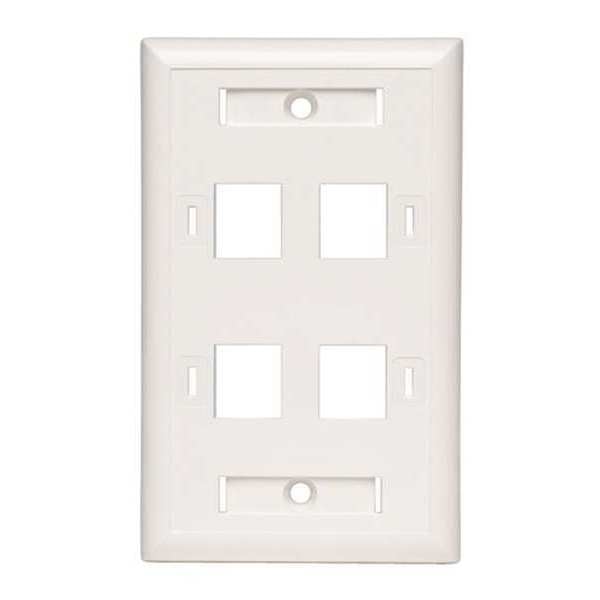 Keystone Face Plate, 4-Port Quad Outlet