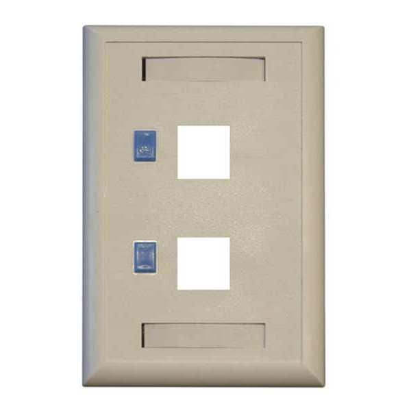 Keystone Face Plate, 2-Port Dual Outlet