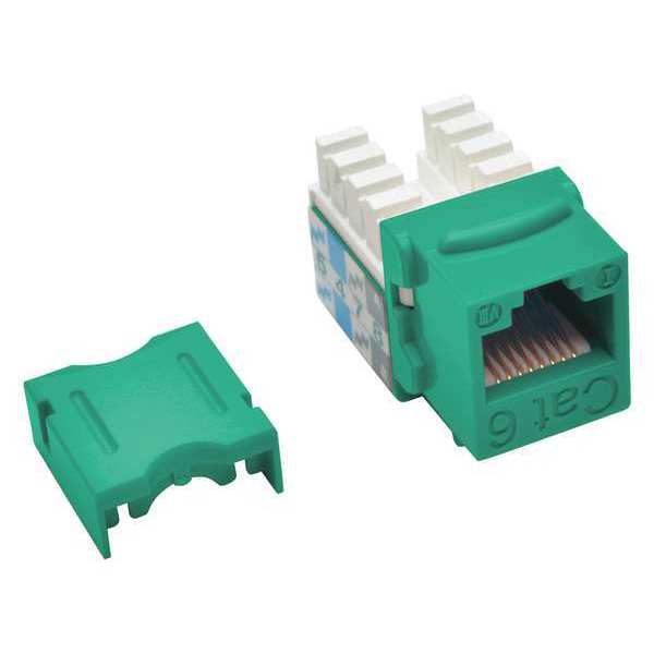 Keystone Jack, Cat6/Cat5e, 110 Punch, Green