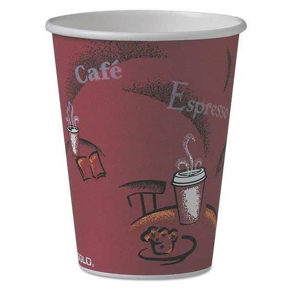 Bistro Hot Cup 12 oz. Maroon, Pk50