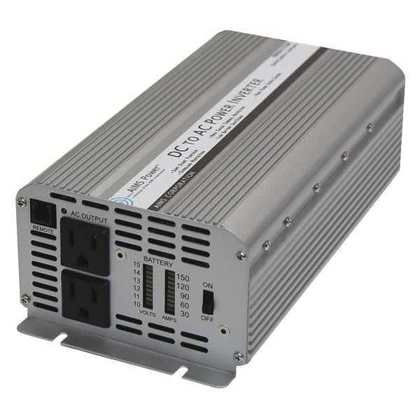 Power Inverter, Aluminum Case, Modified Sine Wave Form, 1250W Nominal Output, 1 Outlets