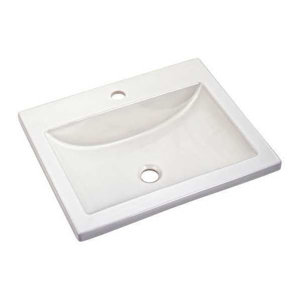 Studio Drop-In Sink, Center Hole, White