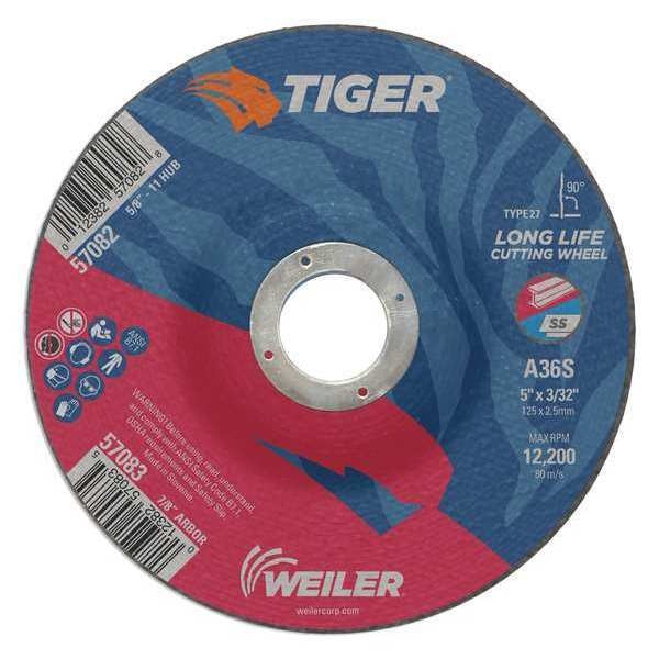 Cutting Wheel, Type 27, 0.0938 in Thick, Aluminum Oxide