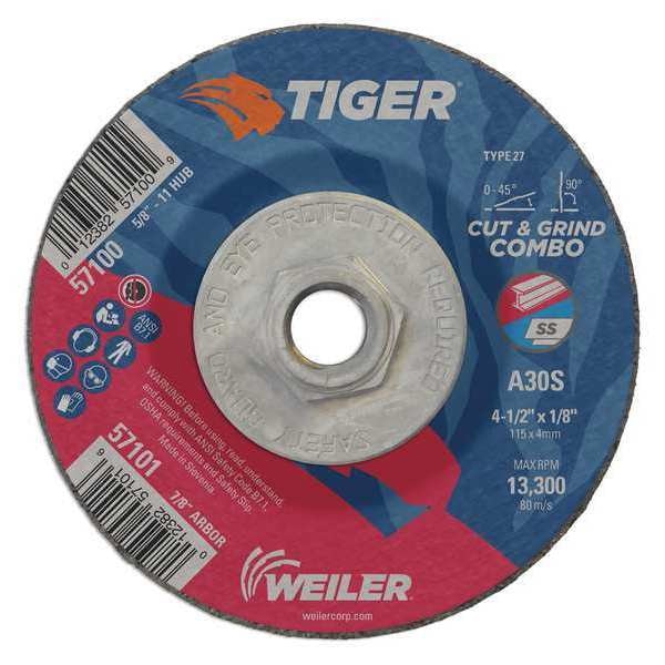 Combo Wheel, Type 27, 0.125 in Thick, Aluminum Oxide