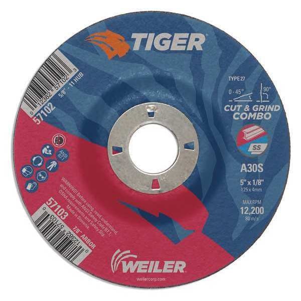 Combo Wheel, Type 27, 0.125 in Thick, Aluminum Oxide