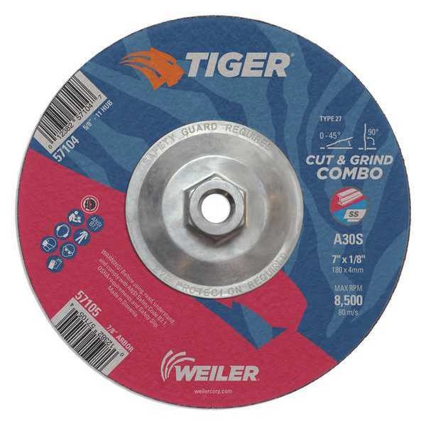 Combo Wheel, Type 27, 0.125 in Thick, Aluminum Oxide
