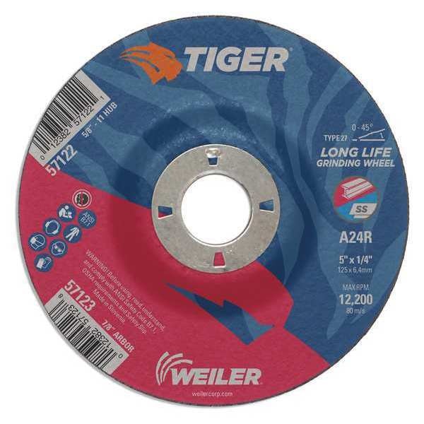 Grinding Wheel, Type 27, 0.25 in Thick, Aluminum Oxide