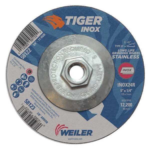 Grinding Wheel, Type 27, 0.25 in Thick, Aluminum Oxide