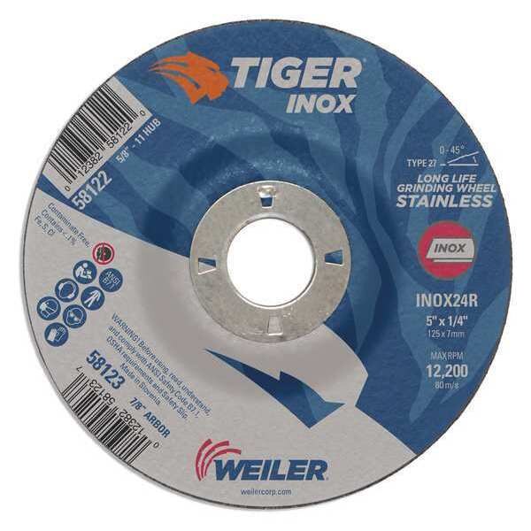 Grinding Wheel, Type 27, 0.25 in Thick, Aluminum Oxide
