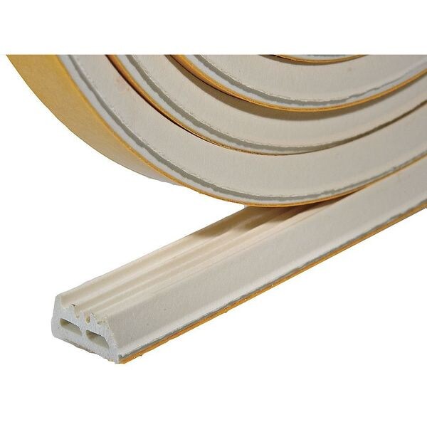 Weatherseal, Ribbed, 10 ft., White, EPDM