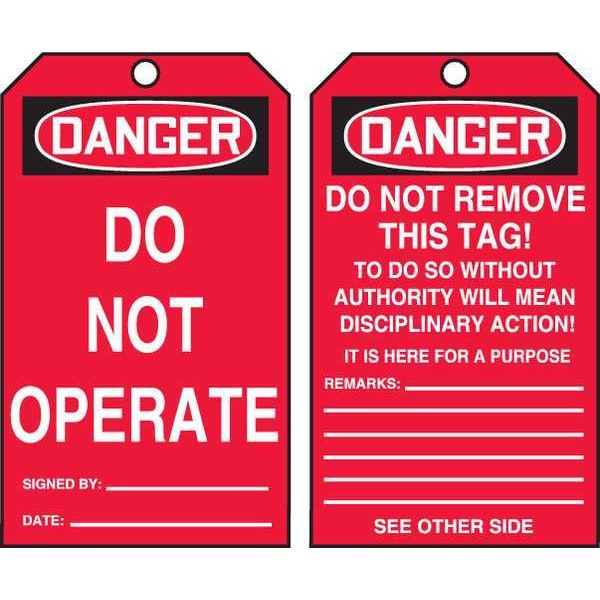 Danger Tag By The Roll, 6-1/4 x 3, PK250