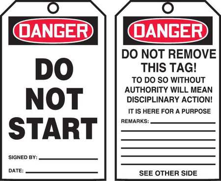 Danger Tag By The Roll, 6-1/4 x 3, PK100