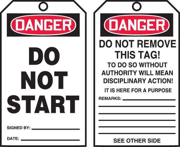 Danger Tag By The Roll, 6-1/4 x 3, PK250