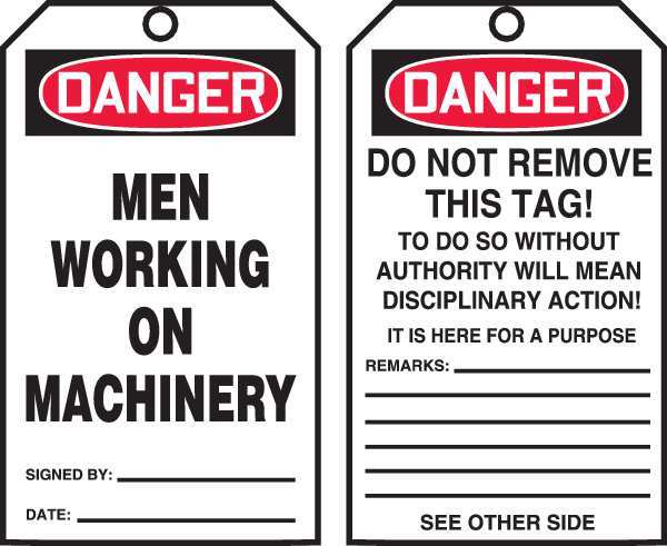 Danger Tag By The Roll, 6-1/4 x 3, PK100