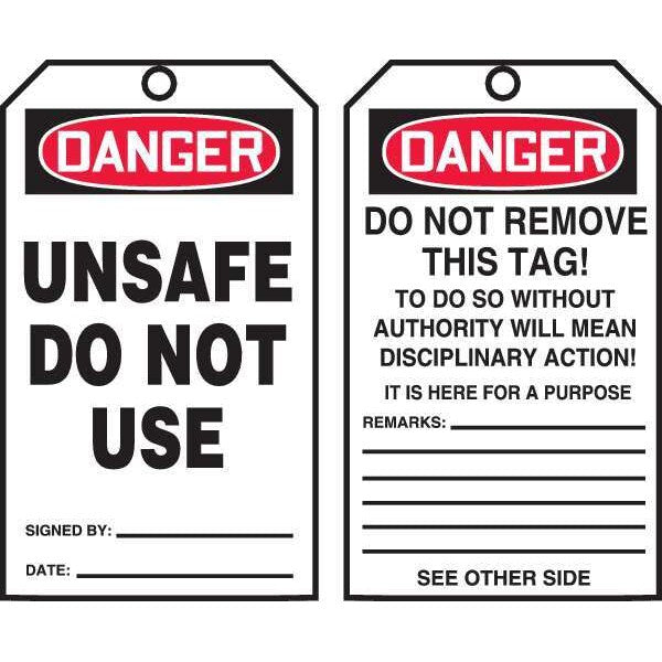 Danger Tag By The Roll, 6-1/4 x 3, PK250