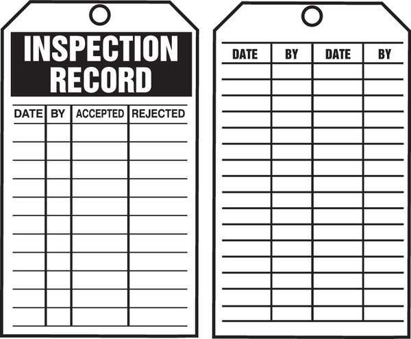 Inspection Tag By The Roll, 6.25x3, PK250